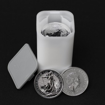 Silbermünze (25x 1oz) "Britannia 2022", Tube 