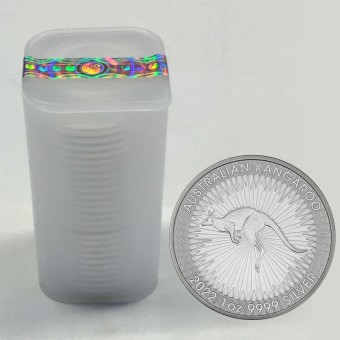 Silbermünze 25 x 1oz "Känguru" 2022 Tube (Australien)