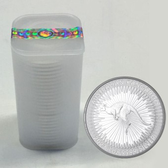Silbermünze 25 x 1oz "Känguru" aktueller Jahrgang Tube diff. (Australien)