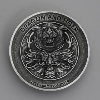 Silbermünze 2kg "Dragon and Tiger" 2022 (AF/HR) (Australien)