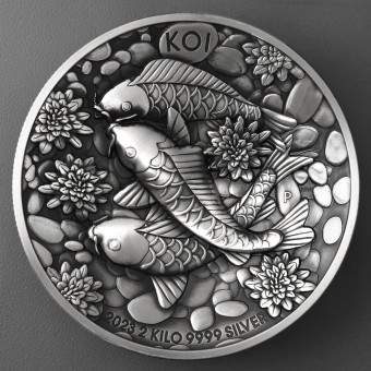 Silbermünze 2kg "Koi Fish" 2023 (AF/HR) (Australien)