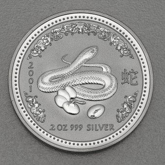Silbermünze 2oz "2001 Schlange" Lunar I 