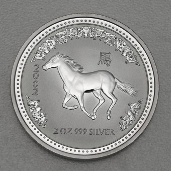 Silbermünze 2oz "2002 Pferd" Lunar I 