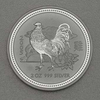 Silbermünze 2oz "Hahn" 2005 Lunar I – Year of the Rooster (Australien)