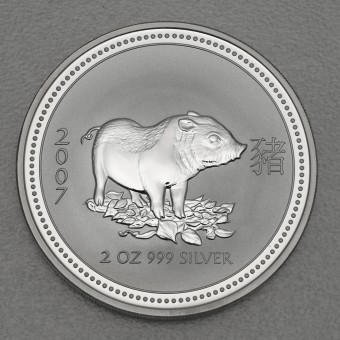 Silbermünze 2oz "Schwein" 2007 Lunar I – Year of the Pig (Australien)