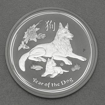 Silbermünze 2oz "Hund" 2018 Lunar II – Year of the Dog (Australien)