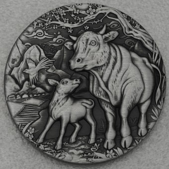 Silbermünze 2oz "Ochse" 2021 (AF) Lunar III – Year of the Ox (Australien)