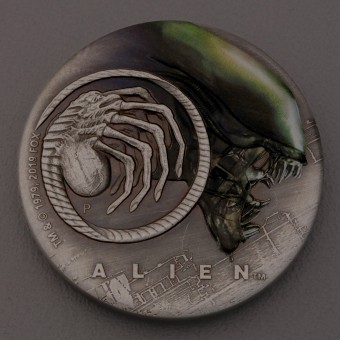 Silbermünze 2oz "Alien" 2019 (AF/koloriert) 40. Geburtstag (Australien)