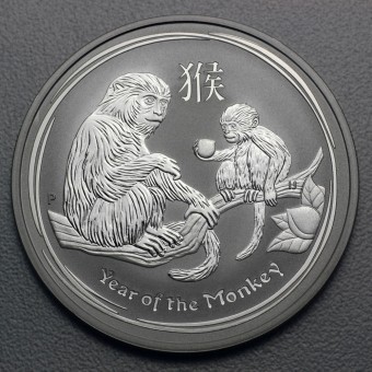 Silbermünze 2oz "Affe" 2016 Lunar II – Year of the Monkey 19% (Australien)