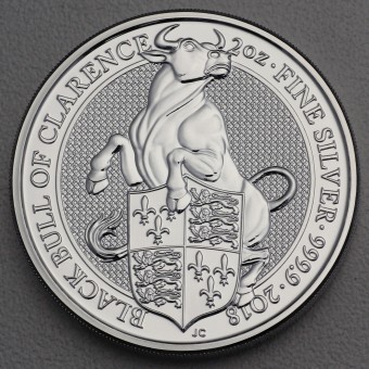 Silbermünze 2oz "Black Bull of Clarence" 2018 The Queen's Beasts (Großbritannien)