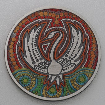 Silbermünze 2oz "Black Swan Maali" 2022 (AF/kol.) (Australien)