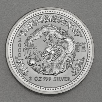 Silbermünze 2oz "Drache" 2000 Lunar I – Year of the Dragon 19% (Australien)