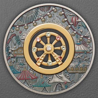 Silbermünze 2oz "Ferries Wheel" 2025 (AF/koloriert/vergoldet) (Tuvalu)