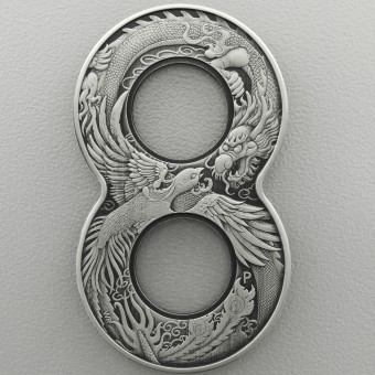 Silbermünze 2oz "Figure 8 Dragon and Phoenix" 2020 (AF) (Australien)