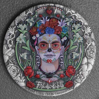 Silbermünze 2oz "Frida Kahlo" 2024 (AF/koloriert) (Tuvalu)