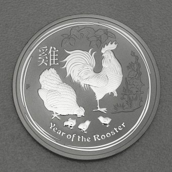 Silbermünze 2oz "Hahn" 2017 Lunar II – Year of the Rooster 19% (Australien)