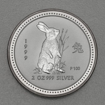 Silbermünze 2oz "Hase" 1999 Lunar I – Year of the Rabbit 19% (Australien)