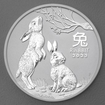 Silbermünze 2oz "Hase" 2023 Lunar III – Year of the Rabbit (Australien)