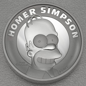 Silbermünze 2oz "Homer Simpson" 2021 PP/HR 