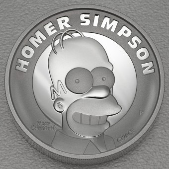 Silbermünze 2oz "Homer Simpson" 2021 PP/HR The Simpsons Serie