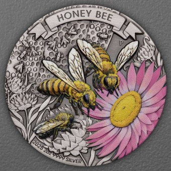 Silbermünze 2oz "Honey Bee" 2025 (AF/koloriert) (Australien)