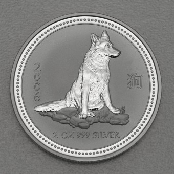 Silbermünze 2oz "Hund" 2006 Lunar I – Year of the Dog 19% (Australien)