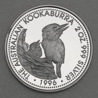 Silbermünze 2oz "Kookaburra - 1996" PROOF Polierte Platte