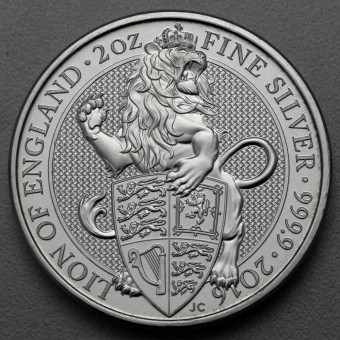 Silbermünze 2oz "Lion of England 2016 Qu. Beast" 