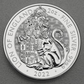 Silbermünze 2oz "Lion of England" 2022 Royal Tudor Beasts diff. (Großbritannien)