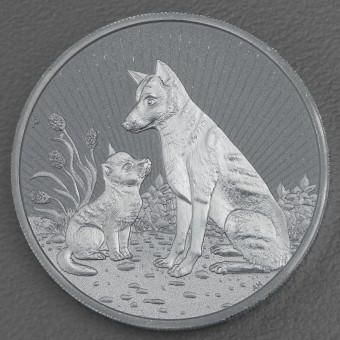 Silbermünze 2oz "Mother & Baby Dingo 2022" Next Generation (Australien)