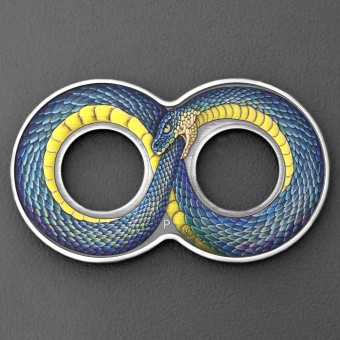Silbermünze 2oz "OUROBOROS" 2022 (AF/koloriert) (Australien)