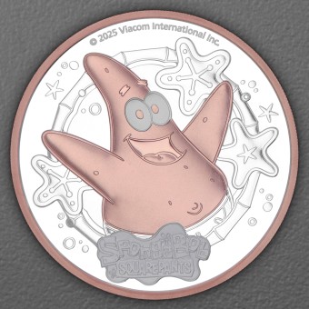 Silbermünze 2oz "Patrick Star" 2025 (PP/rosévergoldet) (Tuvalu)