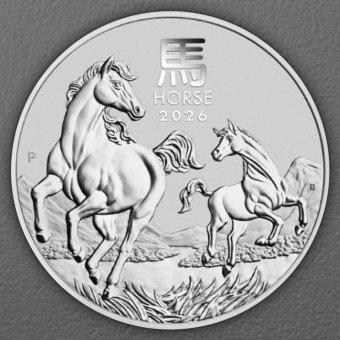 Silbermünze 2oz "Pferd" 2026 Lunar III – Year of the Horse (Australien)