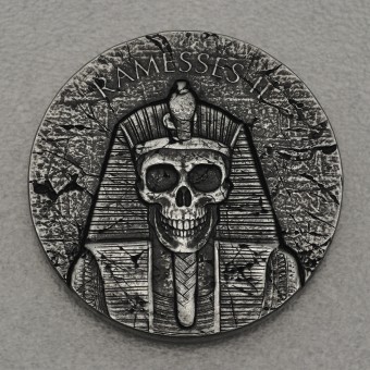 Silbermünze 2oz "Ramses II. After Life 2017" Ägyptische Relikte (Tschad)