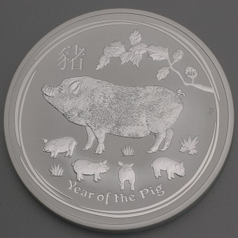 Silbermünze 2oz "Schwein" 2019 Lunar II – Year of the Pig (Australien)