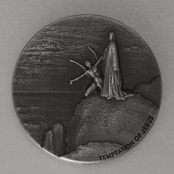 Silbermünze 2oz "Temptation of Jesus" 2018 (AF) Biblical (Niue)