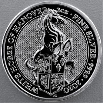 Silbermünze 2oz "White Horse of Hanover 2020" The Queens Beasts