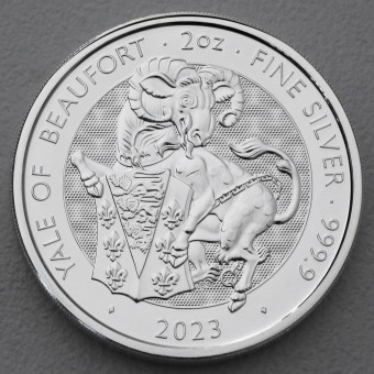 Silbermünze 2oz "Yale of Beaufort" 2023 Royal Tudor Beasts (Großbritannien)
