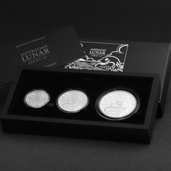 Silbermünze 2oz + 1oz + 1/2oz "Schlange" 2025 (PP) Set – 3-teilig Lunar III (Australien)