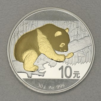 Silbermünze 30g "China Panda - 2016" gilded 