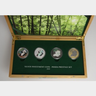 Silbermünzen 4 x 30g "Panda" 2020 Panda Prestige Set – 4-teilig (China)