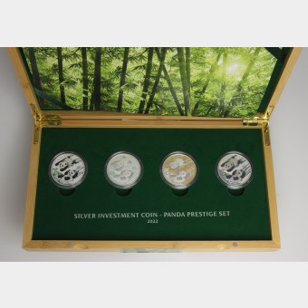 Silbermünzen 4 x 30g "Panda" 2023 Panda Prestige Set – 4-teilig (China)