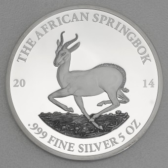 Silbermünze 5oz "African Springbock" 2014 (PP) Kruger National Park (Gabun)