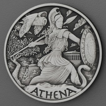 Silbermünze 5oz "Athena 2022" Antique Finish "Gods of Olympus" Serie