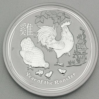 Silbermünze 5oz "Hahn" 2017 Lunar II – Year of the Rooster 19% (Australien)