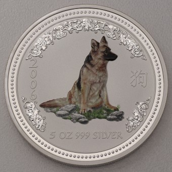 Silbermünze 5oz "Hund" 2006 (koloriert) Lunar I – Year of the Dog (Australien)