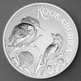 Silbermünze 5oz "Kookaburra" 2023 (Incused) Rose Gold gilded (Australien)