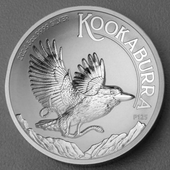 Silbermünze 5oz "Kookaburra" 2024 (PP/HR/incused) diff. Australien)