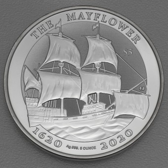 Silbermünze 5oz "The Mayflower" 2020 (PL) 400th Anniversary (Britische Jungferninseln)