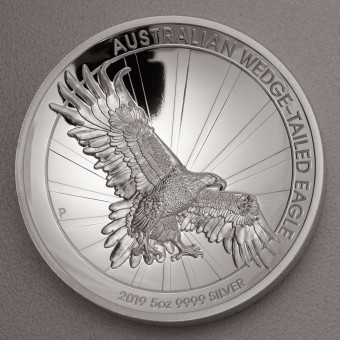 Silbermünze 5oz "Wedge-Tailed Eagle" 2019 (PP/HR) 